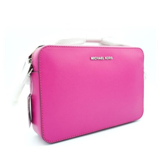 NWT Michael Kors Jet Set Large Crossbody- Deep Fuchsia (Pink) - Picture 1 of 5